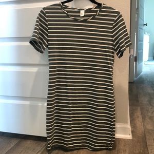 Dark green & white striped dress!